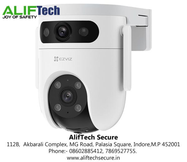 Ezviz by Hikvision|5MP H9C Dual-Lens Pan & Tilt Wi-Fi Camera|Two-Way Talk|AI-Powered Human/Vehicle Detection|Active Defense with Siren and Strobe Light|Weatherproof Design|Upto 512GB Support.