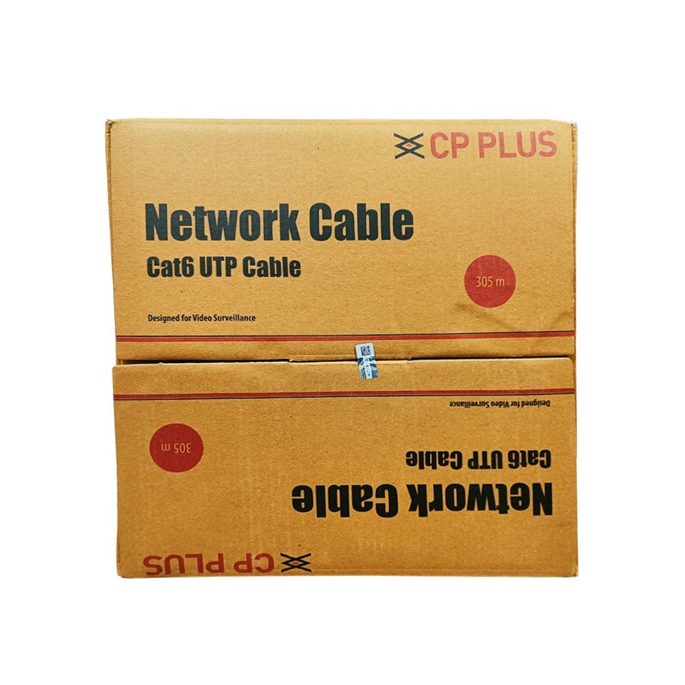 CP Plus Cat6 4Pair UTP 305M CP-EUT-6TGLA-305 | Tangle Free, Compatible with Networking, Cctv, Grey