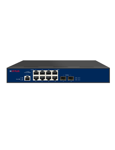 CP-ANW-GPM8F2-N12 8 Port Gigabit + 2 Port Gigabit SFP Layer 2 Managed PoE Switch
