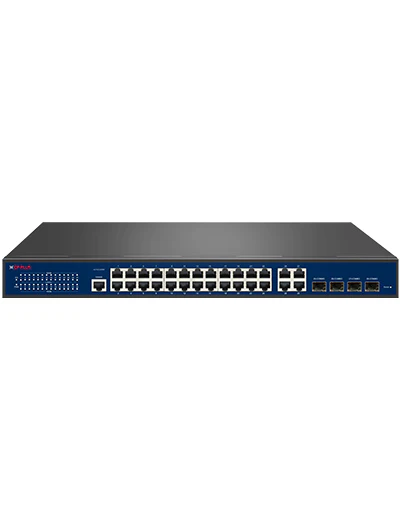 CP Plus CP-ANW-GPM24G4F4-N40 SFP PoE Switch, Blue