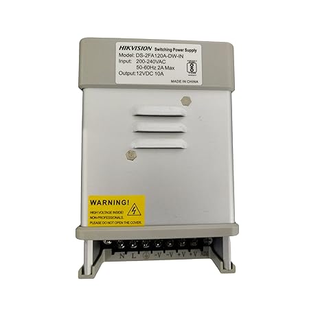 HIKVISION 8 Channel 12V 10A Switch Power Supply CCTV/SMPS DS-2FA120A-DW-IN + USEWELL DC Connector