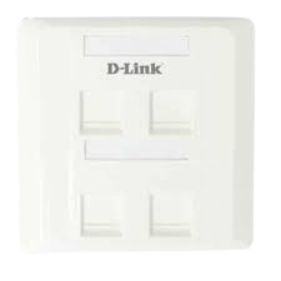 D-Link 86×86 Quad Port Faceplate with Built-in Shutter & Label Holder – NFP-0WHI41