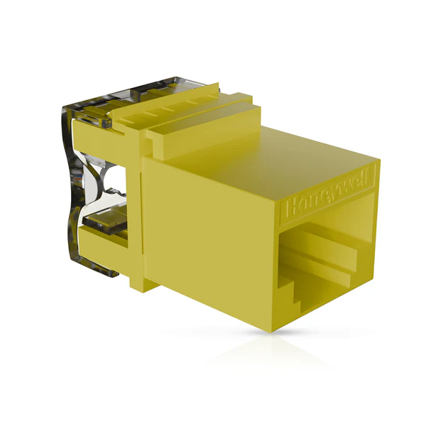 Honeywell Shuttered Cat 6 Keystone Jack Yellow | 110 & Krone Tool