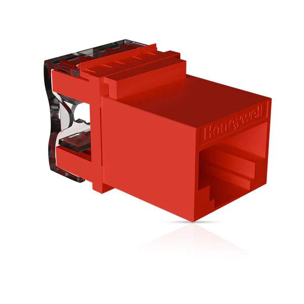 Honeywell Shuttered Cat 6 Keystone Jack Red | 110 & Krone Tool
