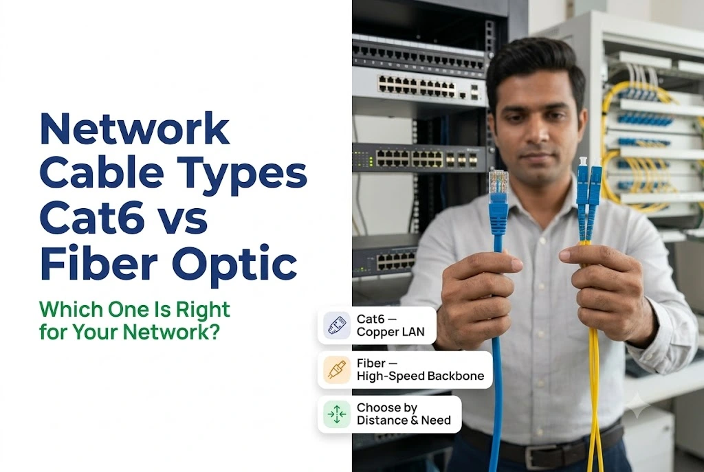 Network Cable Types: Cat6 vs Fiber Optic