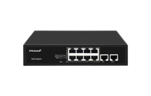 Prama PT‑SW3U10P‑E | 10‑Port PoE Switch (8× 10/100 PoE + 2× 10/100/1000 Mbps Uplink