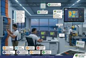 IT infrastructure setup Indore office network router switch cabling