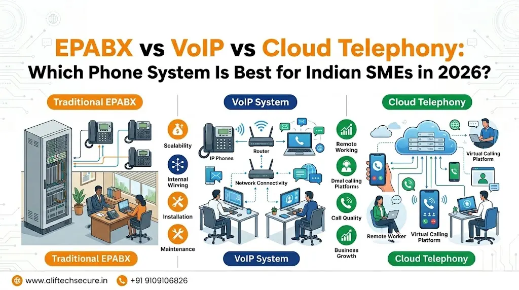 EPABX vs VoIP vs Cloud Telephony India SME business phone system comparison 2026
