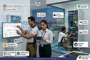factory security system Indore biometric access control attendance AlifTech