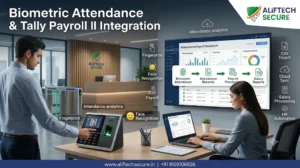 biometric attendance Tally integration India payroll salary machine AlifTech Indore 2026