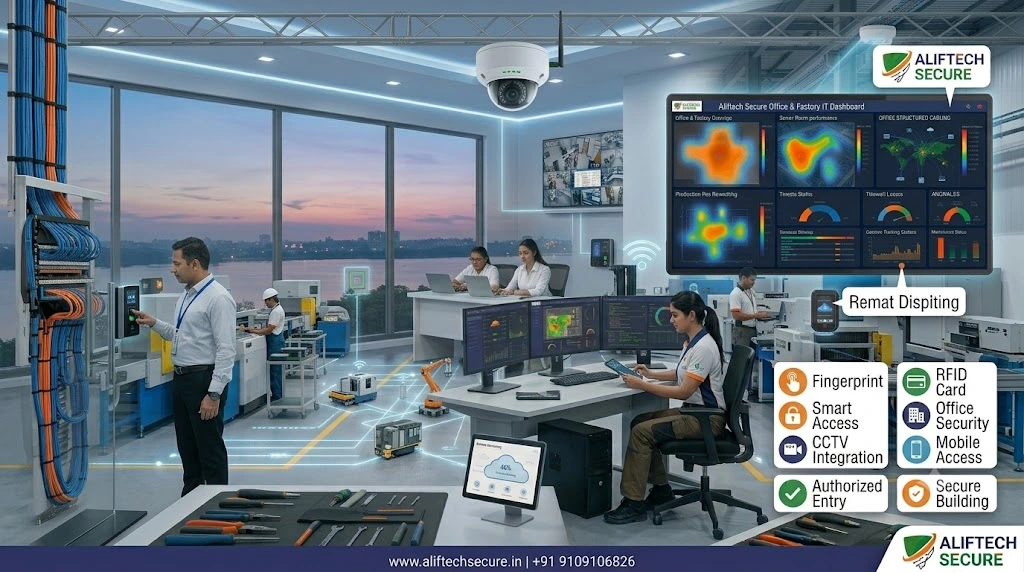 biometric access control office Indore fingerprint RFID card system AlifTech