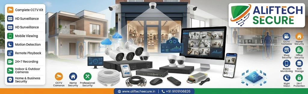 CCTV camera set price India 2026 home shop office kit AlifTech Secure Indore
