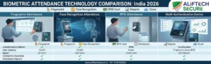attendance machine salary software Indore factory office biometric AlifTech