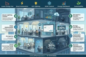energy saving automation system India office electricity bill reduction 30 percent